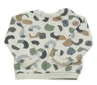 Bielo-hnedo-sivá vzorovaná mikina M&S