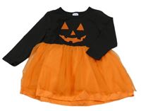 Kostým - Černo-oranžové šaty s tylovou sukní - dýně