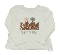 Biele tričko s korunkami Primark