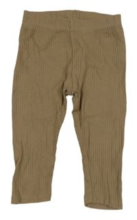 Hnedé rebrované legíny H&M