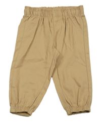 Béžové plátenné cuff nohavice