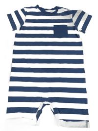 Modro-bílý pruhovaný kraťasový overal H&M