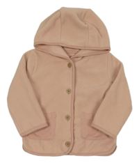 Světlerůžová fleecová propínací mikina s kapucí Tu