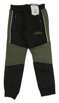 Nové - Khaki-černé sportovní tepláky Pep&Co