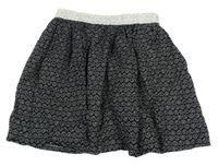 Čierno-biela sukňa so srdiečkami so smajlíkmi H&M