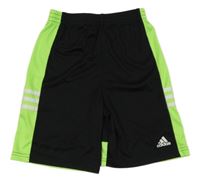 Čierno-zelené športové kraťasy Adidas