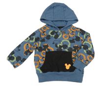 Tmavomodro-farebná mikina s Mickeym a kapucňou Disney