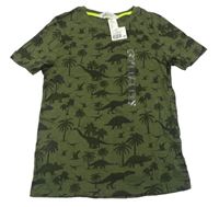 Khaki tričko s dinosaury H&M