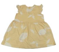 Pudrové bavlnené šaty s listami H&M