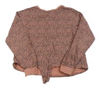 Ružovo-sivá vzorovaná crop mikina H&M