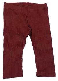 Vínové rebrované legíny H&M