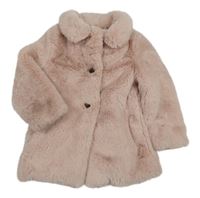 Světlerůžová kožešinová podšitá bunda s límcem F&F