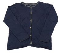 Tmavomodrý prepínaci sveter so stříbrnými lemy In Extenso