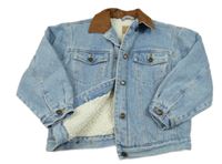 Modrá rifľová zateplená bunda