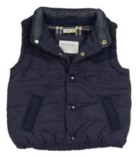 Tmavomodrá šusťáková prošívaná zateplená vesta John Lewis