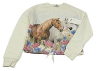 Nové - Smotanová crop mikina s koníky C&A