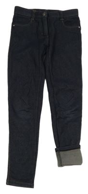 Tmavomodré zateplené tregíny riflového vzhledu Yigga