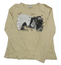 Béžové triko s koníky Page one young