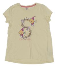 Smetanové tričko s rybkami Little Kids 