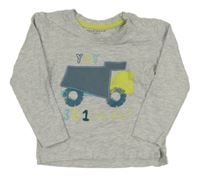 Šedé melírované triko s autem Primark