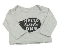 Sivé melírované tričko s nápisom