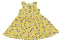 Žlté bavlnené šaty s jednorožcami C&A