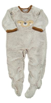 Béžový chlupatý overal s ježkem Ergee