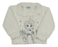 Bílá chlupatá mikina s Elsou Disney