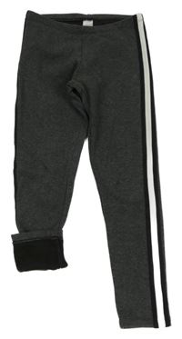 Tmavosivé zateplené legíny s prúžkami C&A