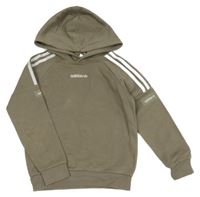 Béžová mikina s logom a kapucňou Adidas