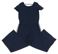 Tmavomodrý nohavicový culottes overal s pruhmi Milla Star