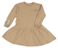 Béžové teplákové šaty s kapsou LC Waikiki