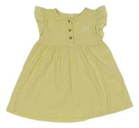 Žlté rebrované bavlnené šaty s dúhou Topomini