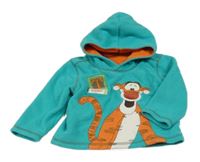 Zelená fleecová mikina s Tygříkem a kapucí George