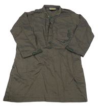 Hnedá dlhá košeľa s výšivkou