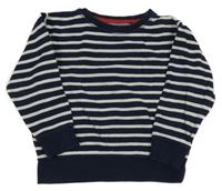 Tmavomodro-biela pruhovaná mikina Next