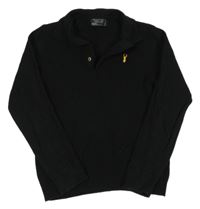 Čierny vzorovaný sveter s golierikom Next