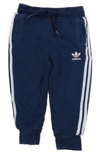 Tmavomodré tepláky s logem Adidas