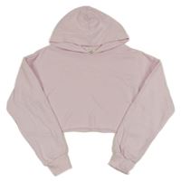 Svetloružová crop mikina s nápisom a kapucňou H&M