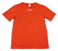 Červené funkčné športové tričko s logom Decathlon