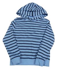 Modro-tmavomodrá pruhovaná mikina s kapucňou H&M