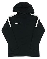 Čierno-biela funkčná športová mikina s logom a kapucňou Nike