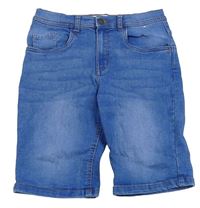 Modré skinny teplákové riflové kraťasy Denim Co.