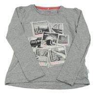 Sivé melírované tričko s fotografiemi name it.