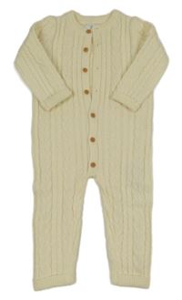 Smetanový žebrovaný/vzorovaný svetrový overal PRIMARK