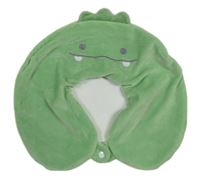 Zelený plyšový cestovní polštářek s příšerkou