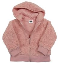 Světlerůžový huňatý podšitý bomber s kapucňou Lily & Dan