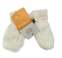 Nové - smetanové plyšové rukavice PUSBLU