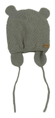 Šedokhaki vzorovaná zavazovací čapica s uškami