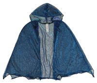 Kostým - Saférovo-tyrkysový pláště s pavučinkami a trblietkami a kapucňou George